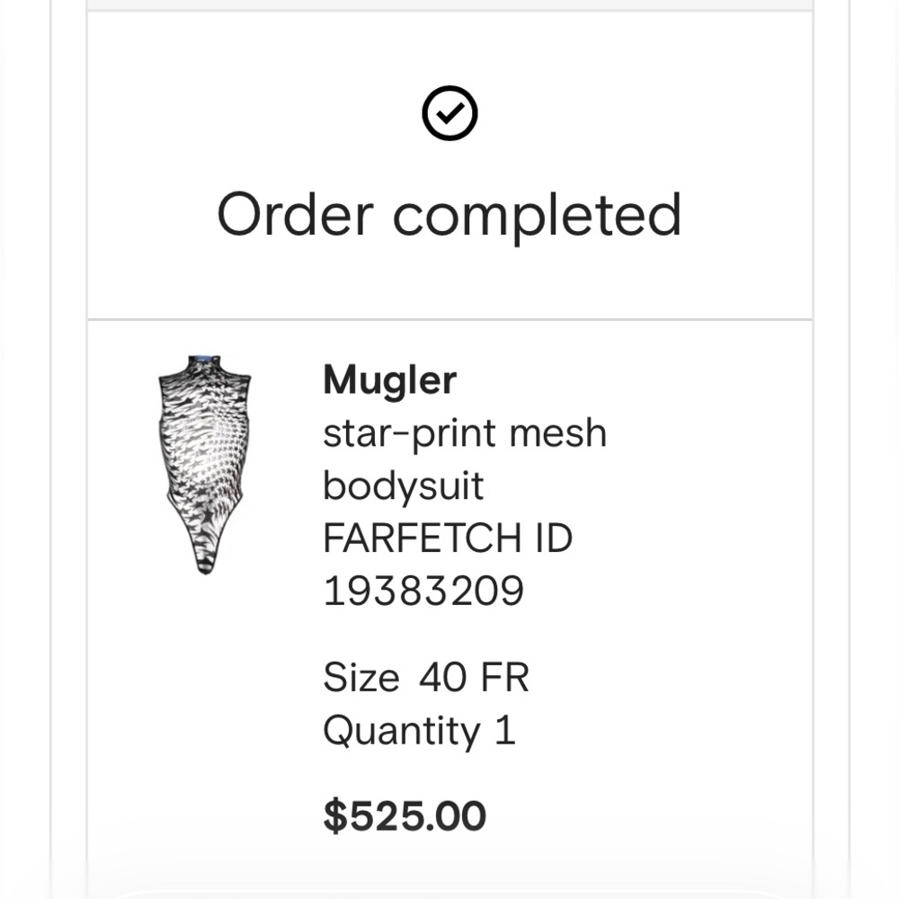 Mugler Black and White Star Mesh Fabric